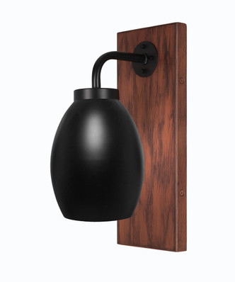 Toltec Lighting - 1771-MBWG-426-MB - One Light Wall Sconce - Oxbridge - Matte Black & Painted Wood-look Metal