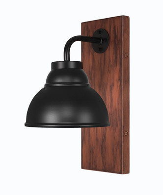 Toltec Lighting - 1771-MBWG-427-MB - One Light Wall Sconce - Oxbridge - Matte Black & Painted Wood-look Metal