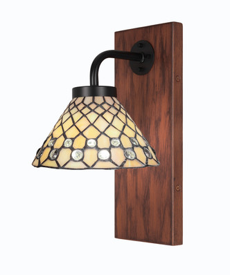 Toltec Lighting - 1771-MBWG-9415 - One Light Wall Sconce - Oxbridge - Matte Black & Painted Wood-look