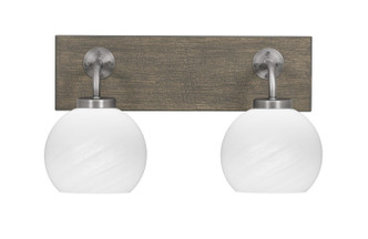 Toltec Lighting - 1772-GPDW-4101 - Two Light Bath Bar - Oxbridge - Graphite & Painted Distressed Wood-look Metal