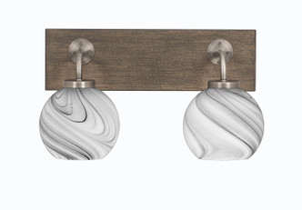 Toltec Lighting - 1772-GPDW-4109 - Two Light Bath Bar - Oxbridge - Graphite & Painted Distressed Wood-look Metal