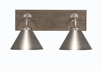 Toltec Lighting - 1772-GPDW-421-GP - Two Light Bath Bar - Oxbridge - Graphite & Painted Distressed Wood-look Metal
