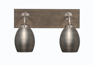 Toltec Lighting - 1772-GPDW-426-GP - Two Light Bath Bar - Oxbridge - Graphite & Painted Distressed Wood-look Metal