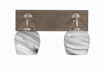 Toltec Lighting - 1772-GPDW-4819 - Two Light Bath Bar - Oxbridge - Graphite & Painted Distressed Wood-look Metal