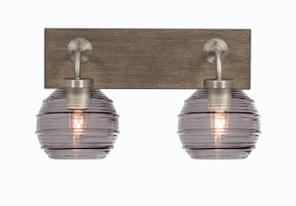 Toltec Lighting - 1772-GPDW-5112 - Two Light Bath Bar - Oxbridge - Graphite & Painted Distressed Wood-look Metal