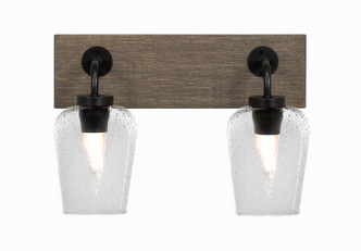 Toltec Lighting - 1772-MBDW-210 - Two Light Bath Bar - Oxbridge - Matte Black & Painted Distressed Wood-look Metal