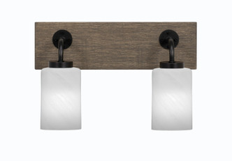 Toltec Lighting - 1772-MBDW-3001 - Two Light Bath Bar - Oxbridge - Matte Black & Painted Distressed Wood-look Metal