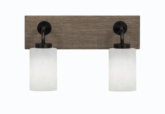 Toltec Lighting - 1772-MBDW-310 - Two Light Bath Bar - Oxbridge - Matte Black & Painted Distressed Wood-look Metal