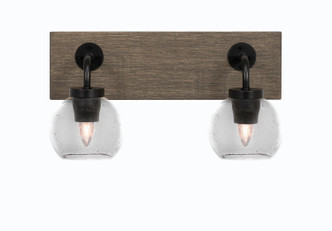 Toltec Lighting - 1772-MBDW-4100 - Two Light Bath Bar - Oxbridge - Matte Black & Painted Distressed Wood-look Metal