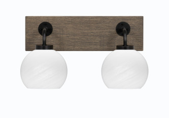 Toltec Lighting - 1772-MBDW-4101 - Two Light Bath Bar - Oxbridge - Matte Black & Painted Distressed Wood-look Metal