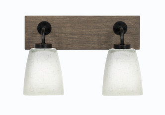 Toltec Lighting - 1772-MBDW-460 - Two Light Bath Bar - Oxbridge - Matte Black & Painted Distressed Wood-look Metal