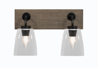 Toltec Lighting - 1772-MBDW-461 - Two Light Bath Bar - Oxbridge - Matte Black & Painted Distressed Wood-look Metal