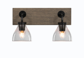 Toltec Lighting - 1772-MBDW-4760 - Two Light Bath Bar - Oxbridge - Matte Black & Painted Distressed Wood-look Metal