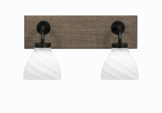 Toltec Lighting - 1772-MBDW-4761 - Two Light Bath Bar - Oxbridge - Matte Black & Painted Distressed Wood-look Metal