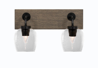Toltec Lighting - 1772-MBDW-4810 - Two Light Bath Bar - Oxbridge - Matte Black & Painted Distressed Wood-look Metal