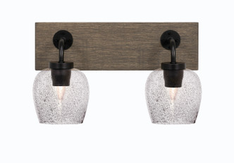 Toltec Lighting - 1772-MBDW-4812 - Two Light Bath Bar - Oxbridge - Matte Black & Painted Distressed Wood-look Metal