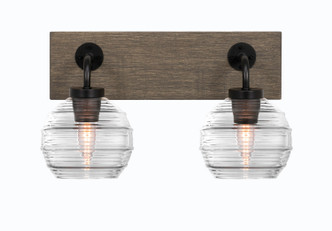 Toltec Lighting - 1772-MBDW-5110 - Two Light Bath Bar - Oxbridge - Matte Black & Painted Distressed Wood-look Metal
