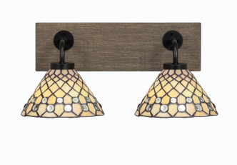 Toltec Lighting - 1772-MBDW-9415 - Two Light Bath Bar - Oxbridge - Matte Black & Painted Distressed Wood-look Metal