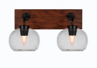Toltec Lighting - 1772-MBWG-202 - Two Light Bathroom Lighting - Oxbridge - Matte Black & Painted Wood-look