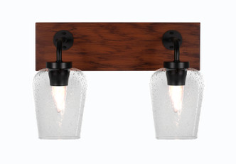 Toltec Lighting - 1772-MBWG-210 - Two Light Bathroom Lighting - Oxbridge - Matte Black & Painted Wood-look