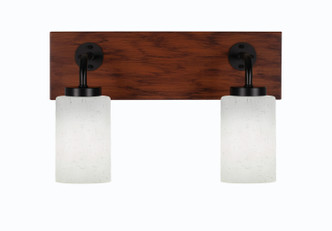 Toltec Lighting - 1772-MBWG-310 - Two Light Bath Bar - Oxbridge - Matte Black & Painted Wood-look Metal