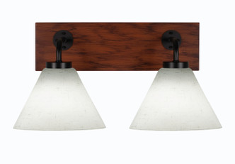 Toltec Lighting - 1772-MBWG-312 - Two Light Bath Bar - Oxbridge - Matte Black & Painted Wood-look Metal