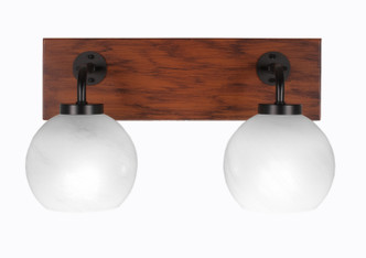 Toltec Lighting - 1772-MBWG-4101 - Two Light Bath Bar - Oxbridge - Matte Black & Painted Wood-look Metal