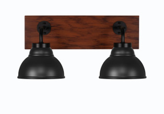 Toltec Lighting - 1772-MBWG-427-MB - Two Light Bathroom Lighting - Oxbridge - Matte Black & Painted Wood-look