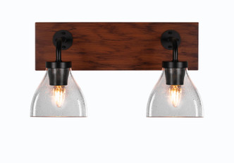 Toltec Lighting - 1772-MBWG-4760 - Two Light Bath Bar - Oxbridge - Matte Black & Painted Wood-look Metal