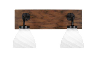 Toltec Lighting - 1772-MBWG-4761 - Two Light Bath Bar - Oxbridge - Matte Black & Painted Wood-look Metal