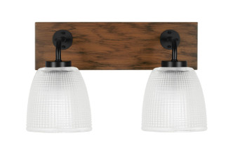 Toltec Lighting - 1772-MBWG-500 - Two Light Bath Bar - Oxbridge - Matte Black & Painted Wood-look Metal