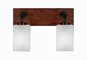 Toltec Lighting - 1772-MBWG-531 - Two Light Bath Bar - Oxbridge - Matte Black & Painted Wood-look Metal