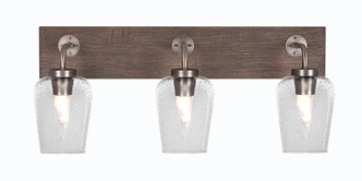 Toltec Lighting - 1773-GPDW-210 - Three Light Bath Bar - Oxbridge - Graphite & Painted Distressed Wood-look Metal