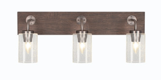 Toltec Lighting - 1773-GPDW-300 - Three Light Bath Bar - Oxbridge - Graphite & Painted Distressed Wood-look Metal