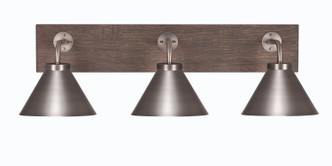 Toltec Lighting - 1773-GPDW-421-GP - Three Light Bath Bar - Oxbridge - Graphite & Painted Distressed Wood-look Metal