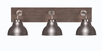 Toltec Lighting - 1773-GPDW-427-GP - Three Light Bath Bar - Oxbridge - Graphite & Painted Distressed Wood-look Metal