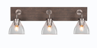 Toltec Lighting - 1773-GPDW-4760 - Three Light Bathroom Lighting - Oxbridge - Graphite & Painted Distressed Wood-look
