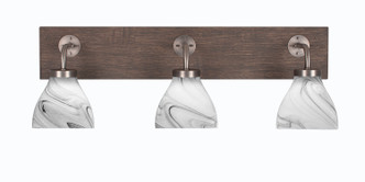 Toltec Lighting - 1773-GPDW-4769 - Three Light Bath Bar - Oxbridge - Graphite & Painted Distressed Wood-look Metal