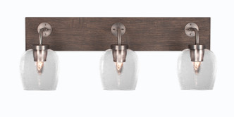 Toltec Lighting - 1773-GPDW-4810 - Three Light Bath Bar - Oxbridge - Graphite & Painted Distressed Wood-look Metal