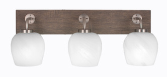 Toltec Lighting - 1773-GPDW-4811 - Three Light Bath Bar - Oxbridge - Graphite & Painted Distressed Wood-look Metal