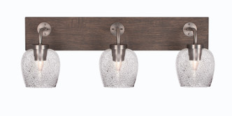 Toltec Lighting - 1773-GPDW-4812 - Three Light Bath Bar - Oxbridge - Graphite & Painted Distressed Wood-look Metal