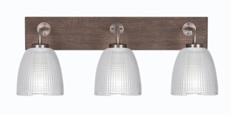 Toltec Lighting - 1773-GPDW-500 - Three Light Bath Bar - Oxbridge - Graphite & Painted Distressed Wood-look Metal