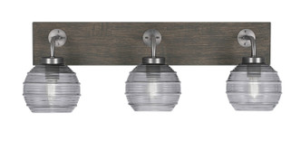 Toltec Lighting - 1773-GPDW-5112 - Three Light Bath Bar - Oxbridge - Graphite & Painted Distressed Wood-look Metal