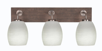 Toltec Lighting - 1773-GPDW-615 - Three Light Bathroom Lighting - Oxbridge - Graphite & Painted Distressed Wood-look