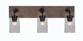 Toltec Lighting - 1773-MBDW-3002 - Three Light Bath Bar - Oxbridge - Matte Black & Painted Distressed Wood-look Metal