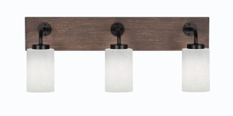 Toltec Lighting - 1773-MBDW-310 - Three Light Bathroom Lighting - Oxbridge - Matte Black & Painted Distressed Wood-look