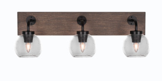Toltec Lighting - 1773-MBDW-4100 - Three Light Bath Bar - Oxbridge - Matte Black & Painted Distressed Wood-look Metal