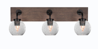 Toltec Lighting - 1773-MBDW-4102 - Three Light Bathroom Lighting - Oxbridge - Matte Black & Painted Distressed Wood-look