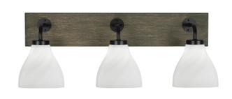 Toltec Lighting - 1773-MBDW-4761 - Three Light Bathroom Lighting - Oxbridge - Matte Black & Painted Distressed Wood-look
