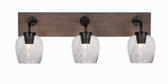 Toltec Lighting - 1773-MBDW-4812 - Three Light Bathroom Lighting - Oxbridge - Matte Black & Painted Distressed Wood-look